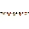 Bracciale Cristalli Perle Pendenti e Quadrifogli COLORE CRISTALLI rossi
