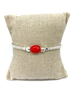 Bracciale Cubetti e Pepita Ovale Smaltata COLORE SMALTO ROSSO