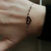 Bracciale Cuore Vuoto Zirconi Neri