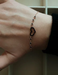 Bracciale Cuore Vuoto Zirconi Neri
