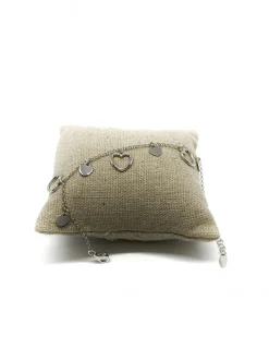 Bracciale Cuori Pendenti COLORE ARGENTO Bianco