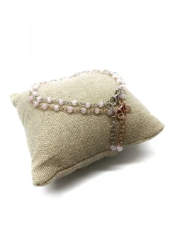 Bracciale di Cristalli di Colore Rosa COLORE ARGENTO Bianco