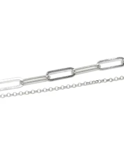 Bracciale Double Chain Special COLORE ARGENTO Bianco