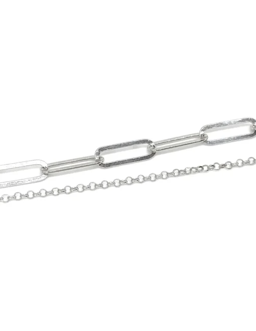 Bracciale Double Chain Special COLORE ARGENTO Bianco