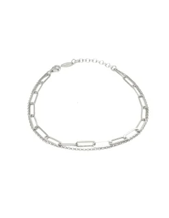 Bracciale Double Chain Special COLORE ARGENTO Bianco