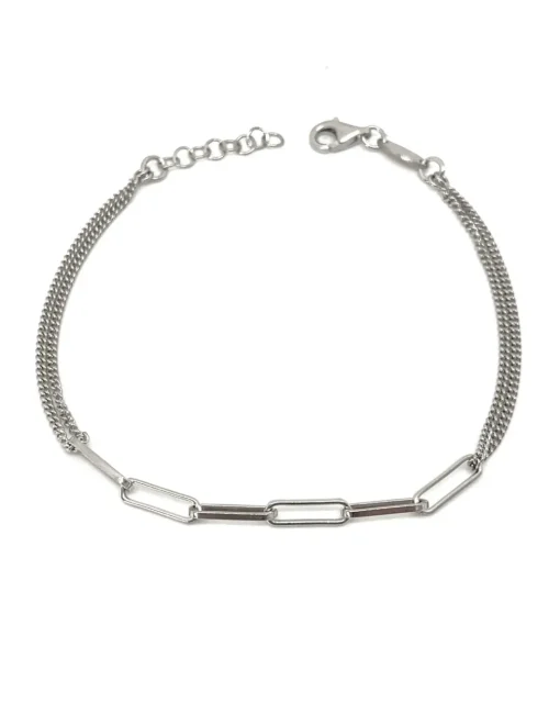 Bracciale Double Chain Special Edition COLORE ARGENTO Bianco
