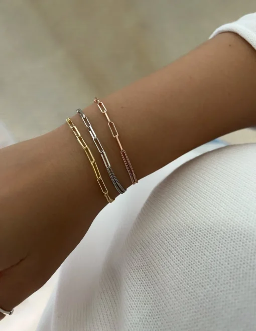 Bracciale Double Chain Special Edition COLORE ARGENTO Bianco