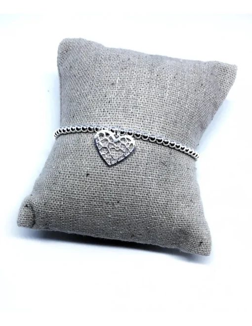 Bracciale Elastico con Cuore Elaborato