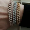 Bracciale Groumette in Pavè di Zirconi Maglia Media COLORE ARGENTO Bianco