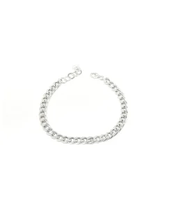 Bracciale Groumette Piatta Superleggera COLORE ARGENTO Bianco LUNGHEZZA CATENINA 17 + 3