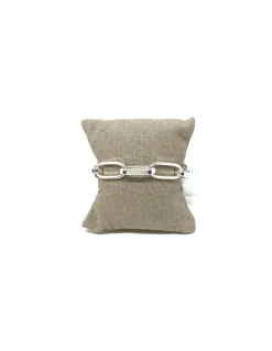 Bracciale Maglia Rettangolare Squadrata COLORE ARGENTO Bianco CIRCONFERENZA POLSO 14 - 15 cm