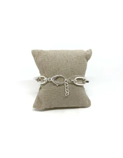 Bracciale Maglia Rettangolare Squadrata COLORE ARGENTO Bianco CIRCONFERENZA POLSO 14 - 15 cm