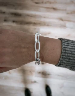 Bracciale Maglia Rettangolare Squadrata Lavorata Piccola COLORE ARGENTO Bianco CIRCONFERENZA POLSO 15 - 16 cm