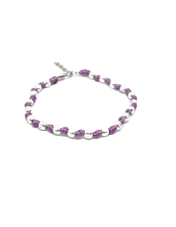 Bracciale Pepite e Nodini Colorati LUNGHEZZA BRACCIALE 18 CM + 3 CM ALLUNGATORE COLORE CORDINO Violetto