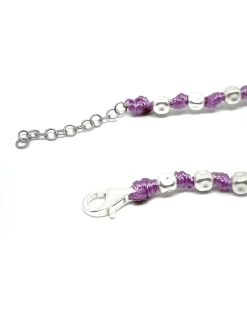 Bracciale Pepite e Nodini Colorati LUNGHEZZA BRACCIALE 18 CM + 3 CM ALLUNGATORE COLORE CORDINO Violetto