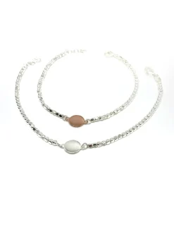 Bracciale Pepite e Tondino COLORE ARGENTO Rosè