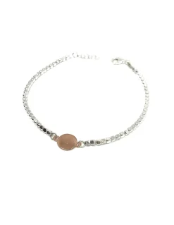 Bracciale Pepite e Tondino COLORE ARGENTO Rosè