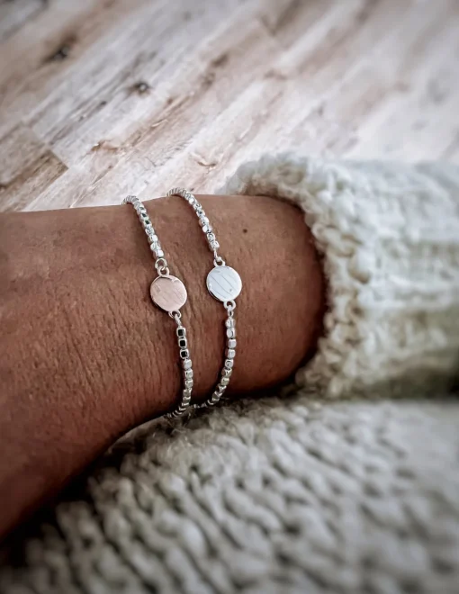 Bracciale Pepite e Tondino COLORE ARGENTO Rosè
