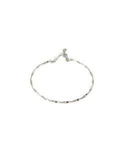 Bracciale Rigido Attorcigliato COLORE ARGENTO Bianco