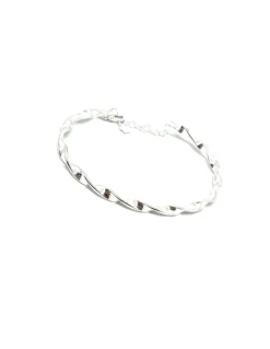Bracciale Rigido Attorcigliato Big COLORE ARGENTO Bianco
