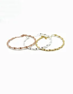 Bracciale Rigido Attorcigliato Big COLORE ARGENTO Bianco