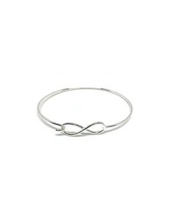 Bracciale Rigido con Infinito a Filo COLORE ARGENTO Bianco