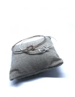 Bracciale Rigido con Nodo a Filo COLORE ARGENTO Bianco