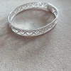 Bracciale Rigido Cuori Tuttogiro COLORE ARGENTO Bianco