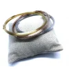 Bracciale rigido da 5 mm Inciso a Mano COLORE ARGENTO Bianco