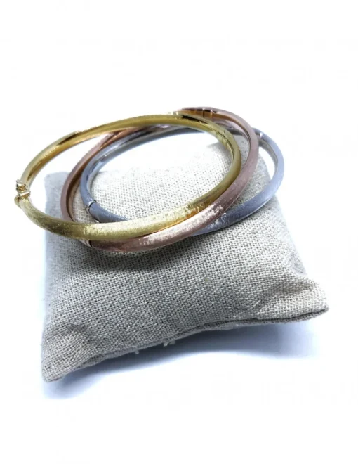 Bracciale rigido da 5 mm Inciso a Mano COLORE ARGENTO Bianco