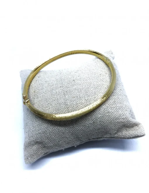 Bracciale rigido da 5 mm Inciso a Mano COLORE ARGENTO Bianco