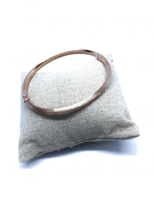 Bracciale rigido da 5 mm Inciso a Mano COLORE ARGENTO Bianco