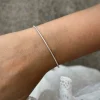Bracciale Rigido Mini Lavorato COLORE ARGENTO Bianco
