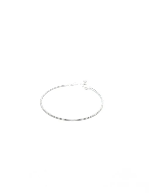 Bracciale Rigido Mini Lavorato COLORE ARGENTO Bianco