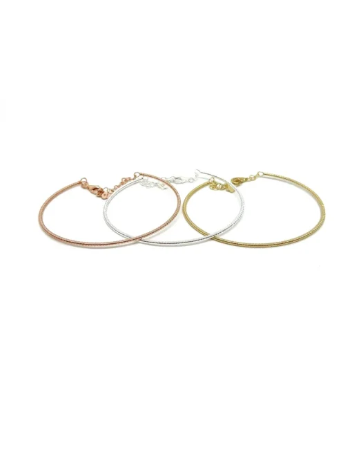 Bracciale Rigido Mini Lavorato COLORE ARGENTO Bianco