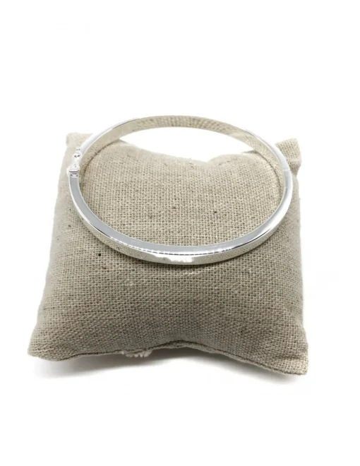 Bracciale Rigido Quadrato da 5 mm liscio COLORE ARGENTO Bianco