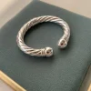 Bracciale Rigido Torchon Aperto COLORE ARGENTO Bianco