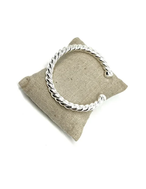 Bracciale Rigido Torciglione COLORE ARGENTO Argentato