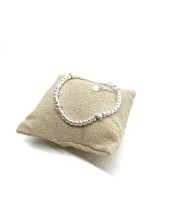 Bracciale Rondelle e Nodi COLORE ARGENTO Bianco QUANTITÀ NODI 3 nodi