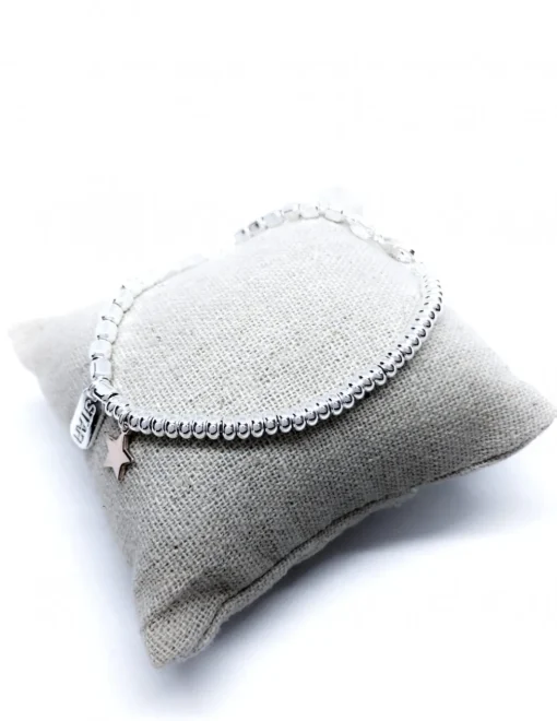 Bracciale Rondelle e Pepite con Stella e Targhetta Pendenti