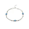 Bracciale Rondelle e Soggetti Smaltati COLORE ARGENTO Bianco SOGGETTO cuore COLORE SMALTO azzurro