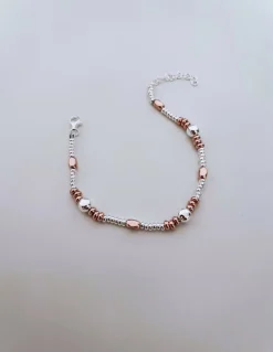 Bracciale Rondelle Ovalini e Pepite Tonde Martellate