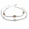 Bracciale Rondelle Piccole e Tre Pepite COLORE ARGENTO Bianco