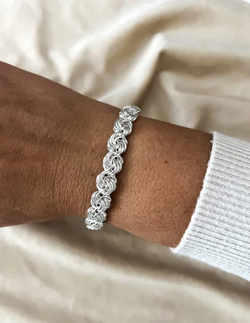 Bracciale Rosetta COLORE ARGENTO Bianco