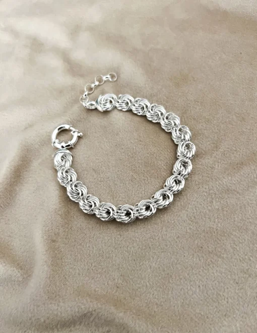 Bracciale Rosetta COLORE ARGENTO Bianco