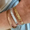 Bracciale Schiava Rigido Battuto 5 mm COLORE ARGENTO Bianco