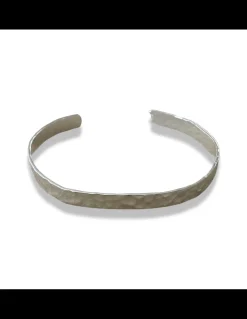 Bracciale Schiava Rigido Battuto 5 mm COLORE ARGENTO Bianco