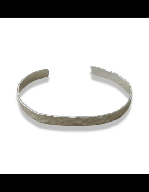 Bracciale Schiava Rigido Battuto 5 mm COLORE ARGENTO Bianco