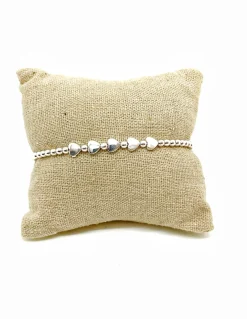Bracciale Sfere e Cinque Cuori