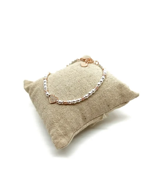 Bracciale Sfere e Rondelle con Soggetto Passante SOGGETTO cuore